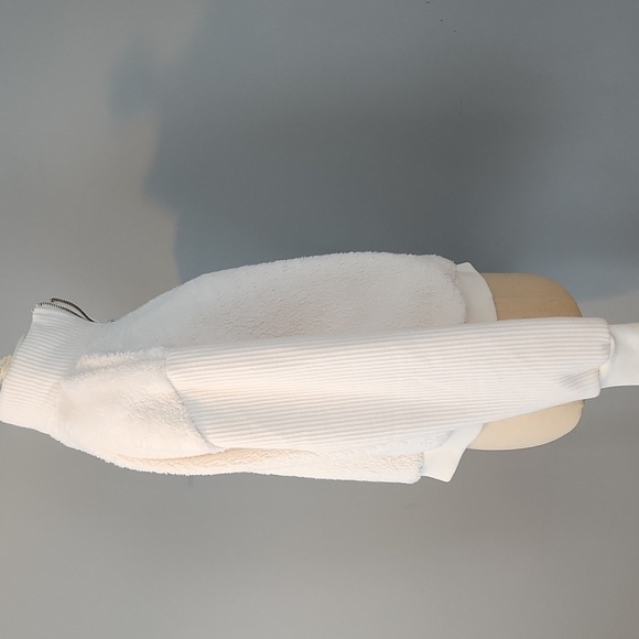 NWT Workshop Republic zip teddy sweater. White/Cream. Size Small - Picture 6 of 8